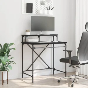 Bureau 80 x 50 x 90 cm chêne noir bois d'ingénierie – vue d’ensemble