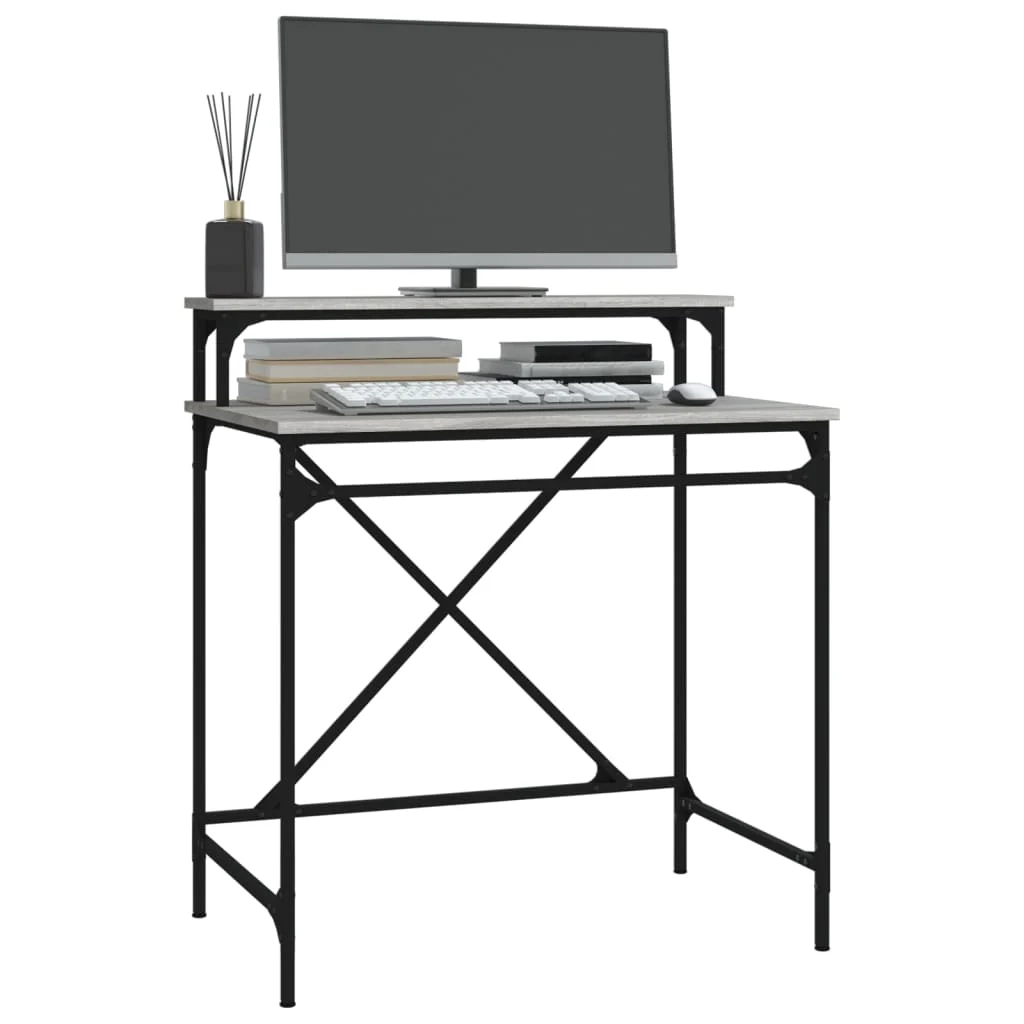 Bureau 80 x 50 x 90 cm sonoma gris bois d'ingénierie – vue de dos