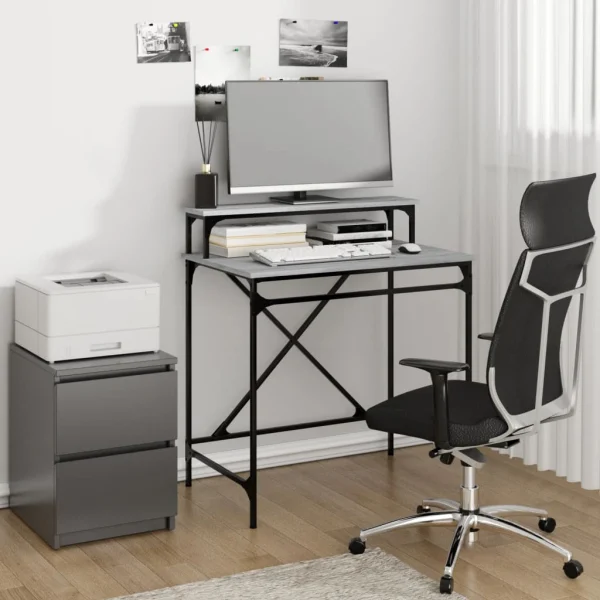 Bureau 80 x 50 x 90 cm sonoma gris bois d'ingénierie – vue d’ensemble