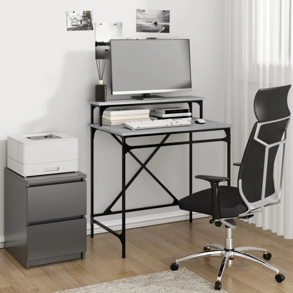 Bureau 80 x 50 x 90 cm sonoma gris bois d'ingénierie – vue d’ensemble