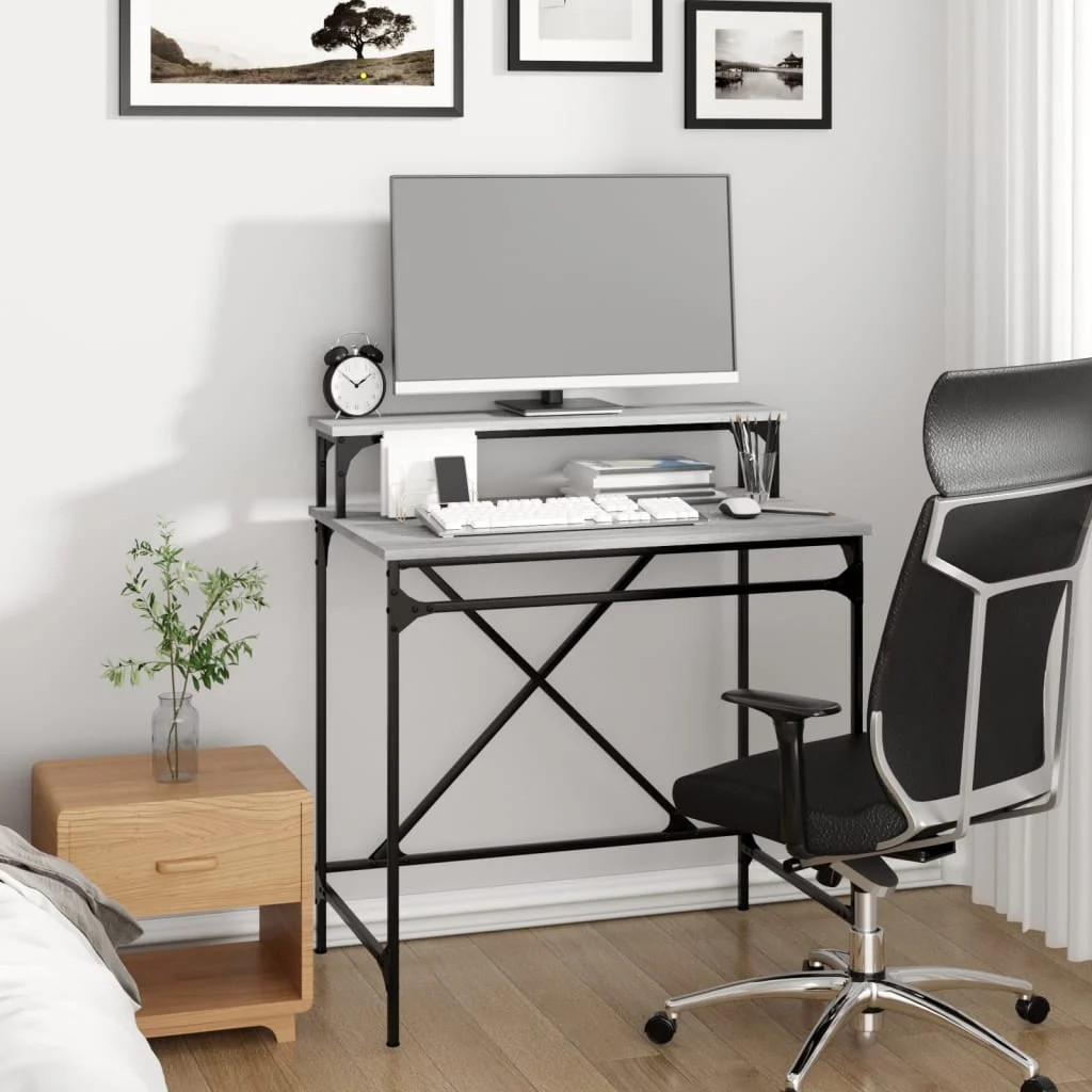 Bureau 80 x 50 x 90 cm sonoma gris bois d'ingénierie – vue de détail