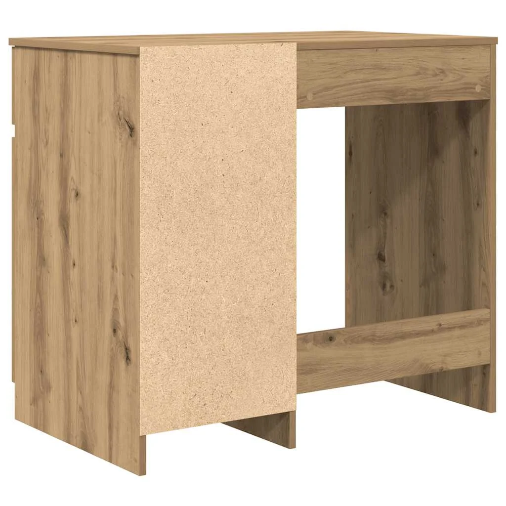 Bureau 86 x 49 x 76 cm chêne artisanal bois d'ingénierie – vue de dos