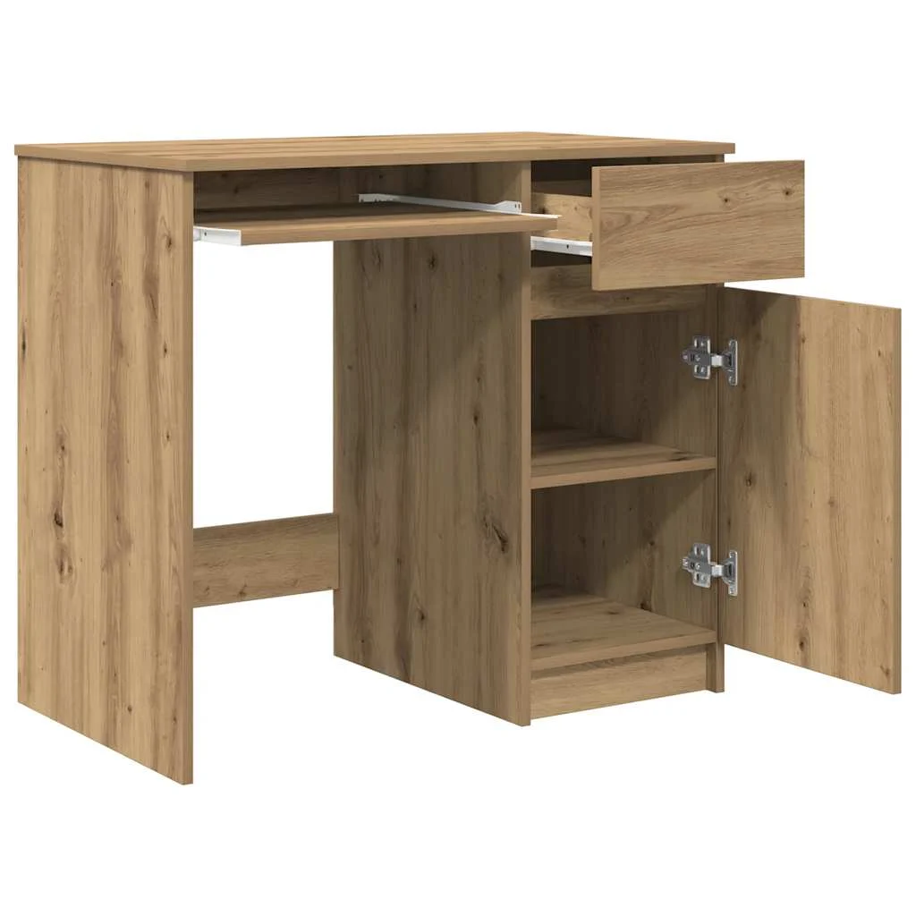 Bureau 86 x 49 x 76 cm chêne artisanal bois d'ingénierie – vue en situation