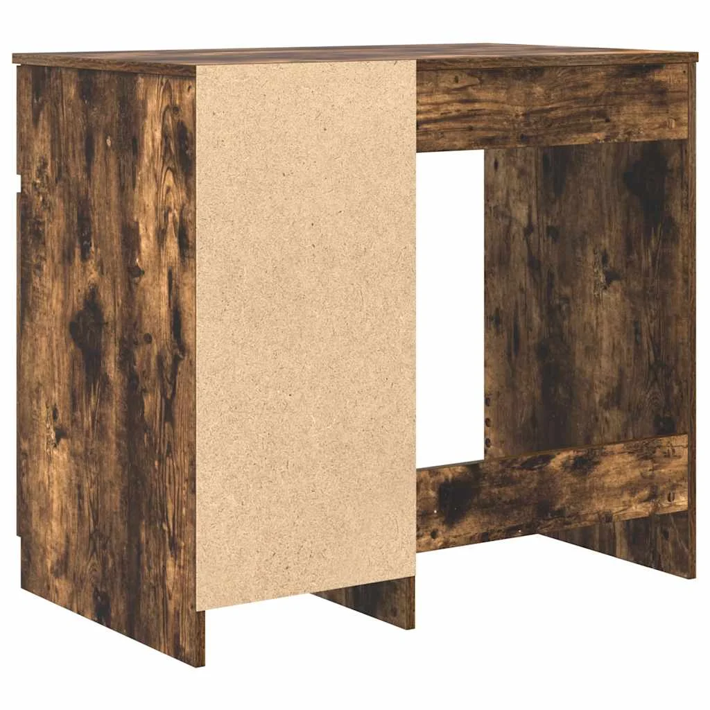 Bureau 86 x 49 x 76 cm chêne fumé bois d'ingénierie – vue de dos