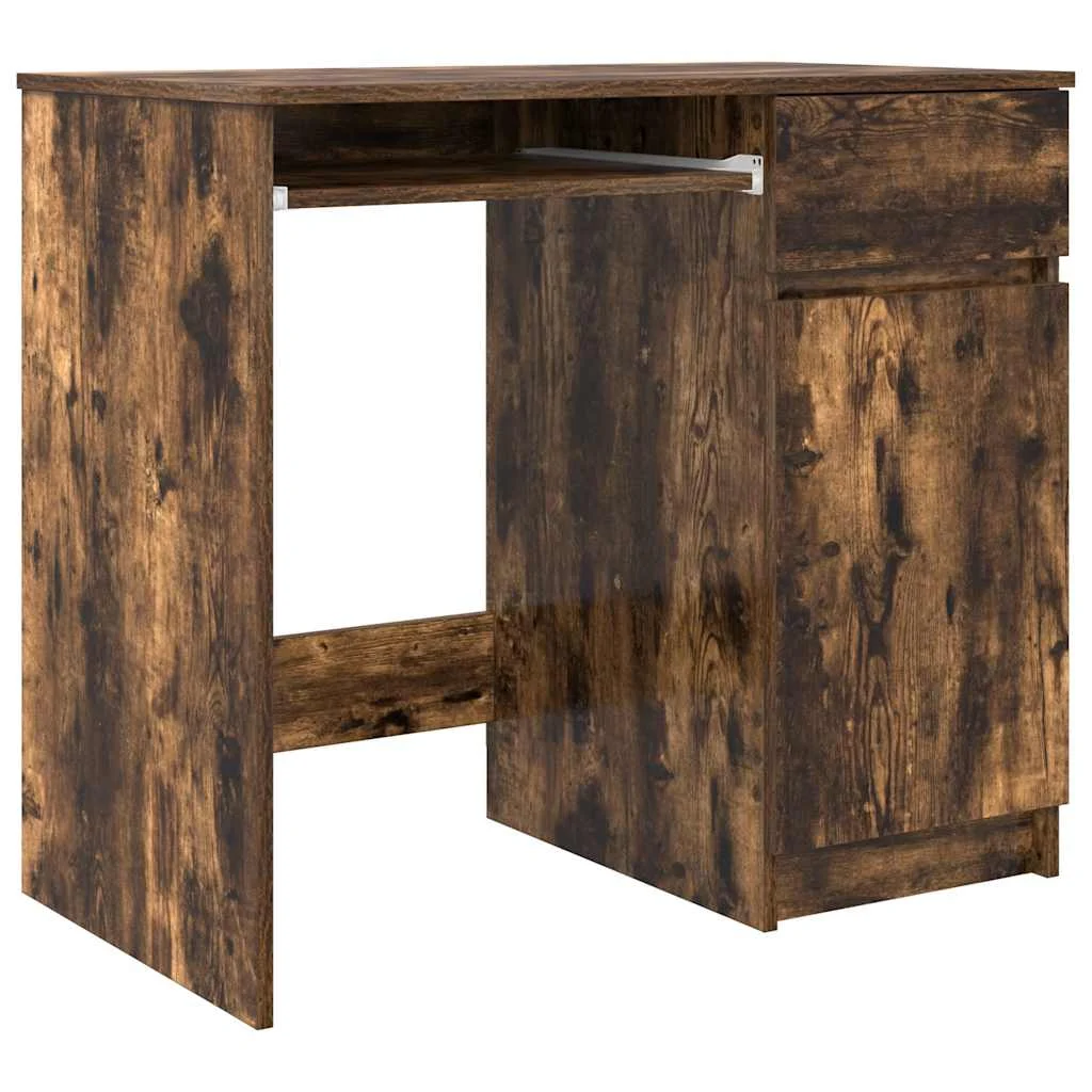 Bureau 86 x 49 x 76 cm chêne fumé bois d'ingénierie – vue de côté