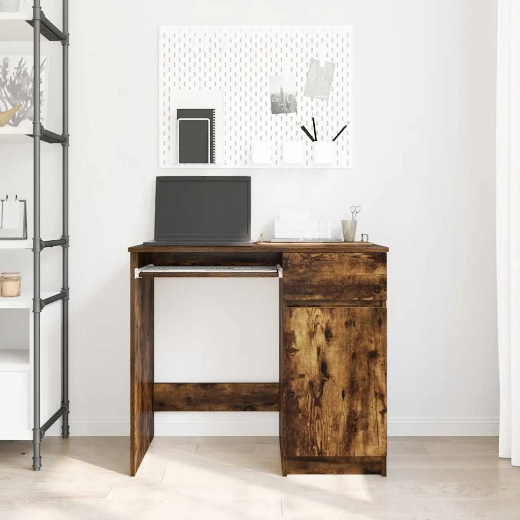 Bureau 86 x 49 x 76 cm chêne fumé bois d'ingénierie – vue de détail