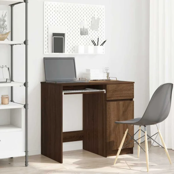 Bureau 86 x 49 x 76 cm chêne marron bois d'ingénierie – vue d’ensemble