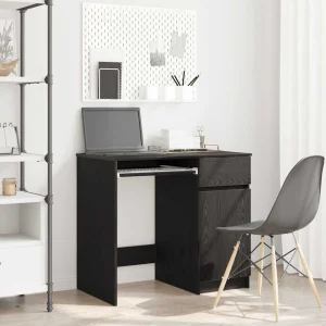 Bureau 86 x 49 x 76 cm chêne noir bois d'ingénierie – vue d’ensemble