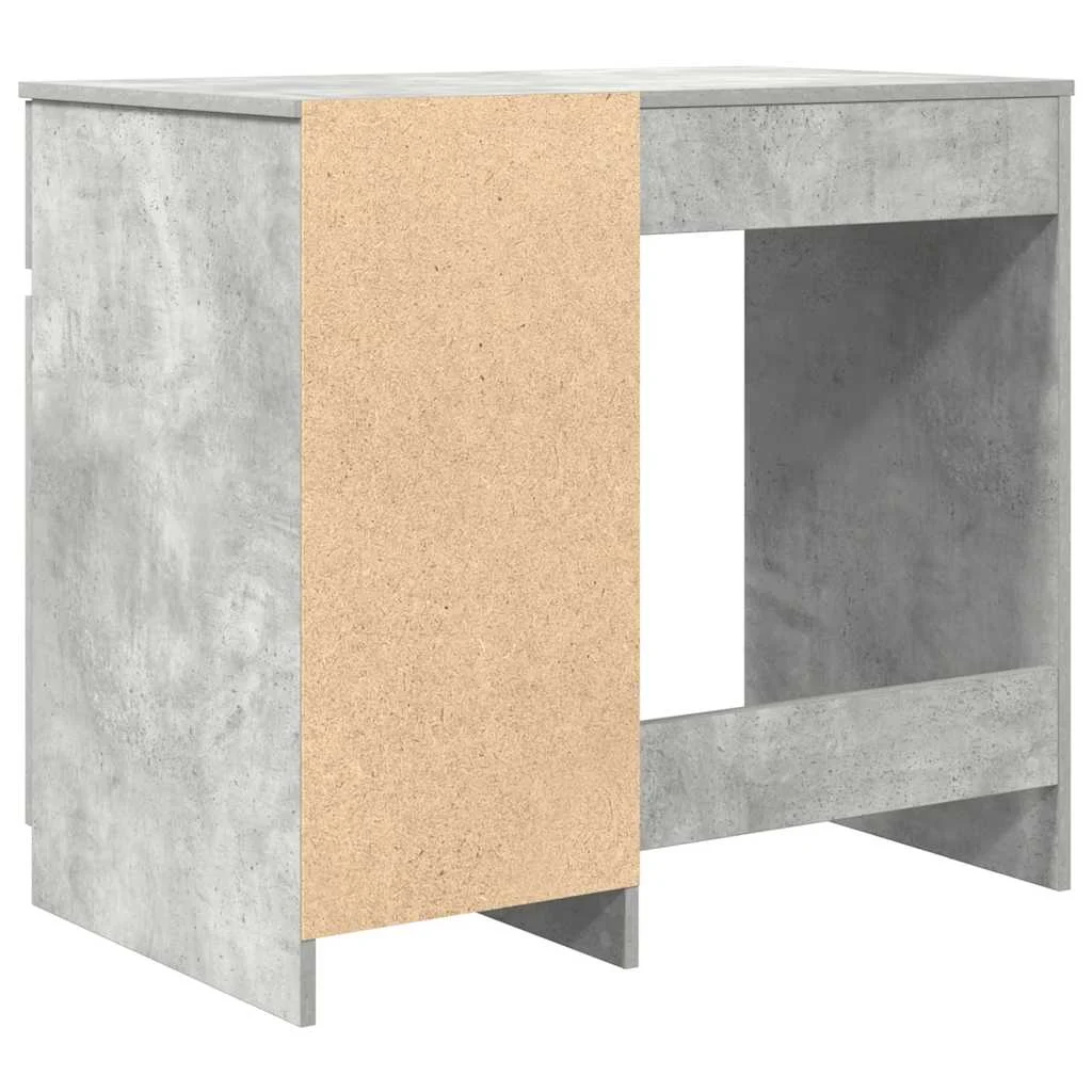 Bureau 86 x 49 x 76 cm gris béton bois d'ingénierie – vue de dos