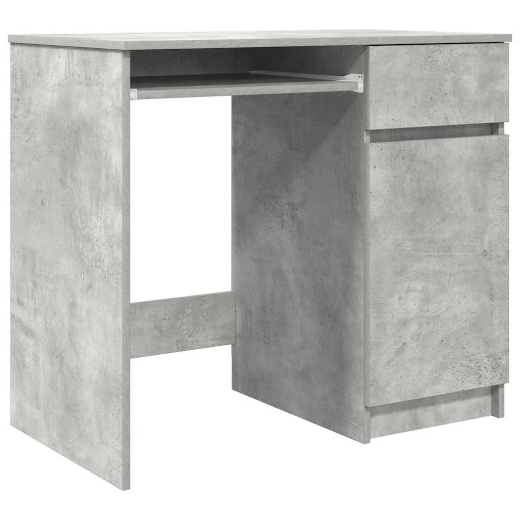 Bureau 86 x 49 x 76 cm gris béton bois d'ingénierie – vue de côté