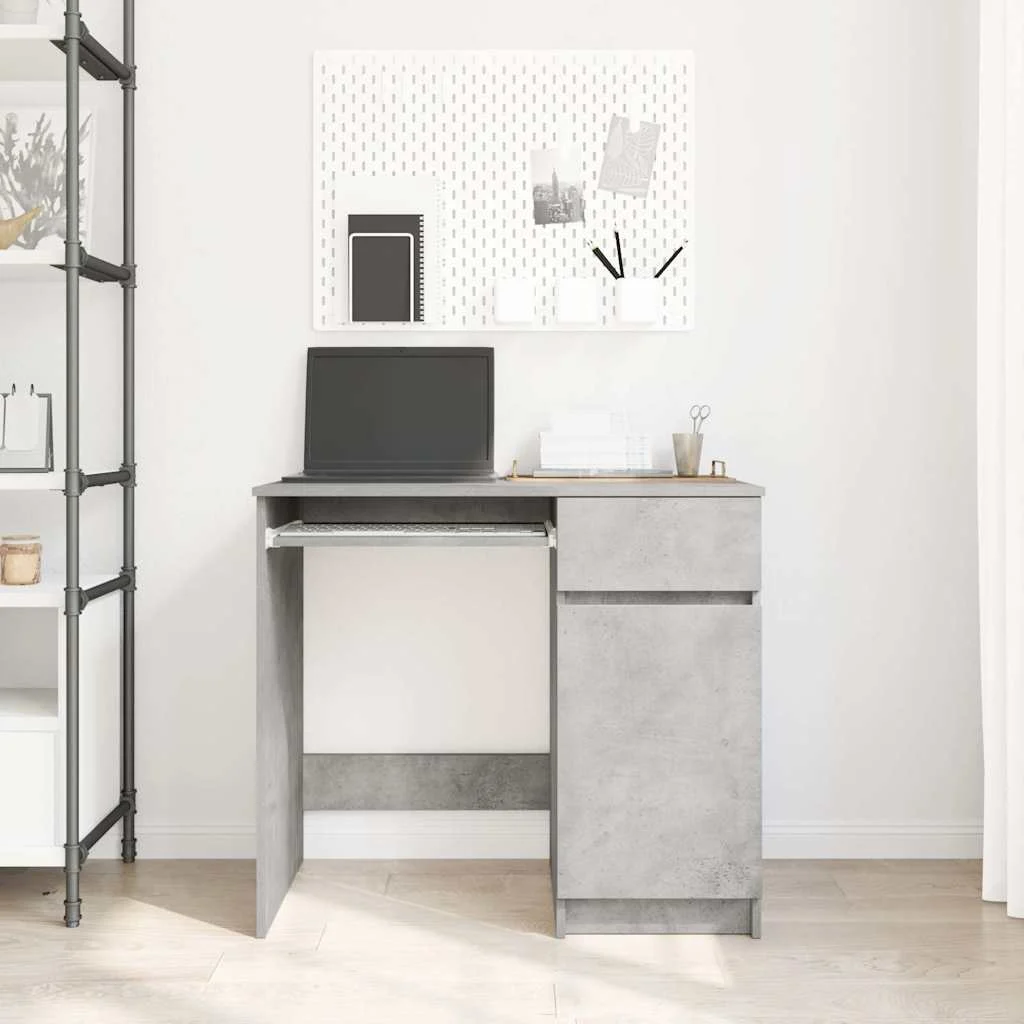 Bureau 86 x 49 x 76 cm gris béton bois d'ingénierie – vue de détail