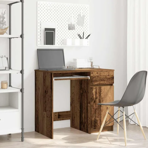 Bureau 86 x 49 x 76 cm vieux bois bois d'ingénierie – vue d’ensemble