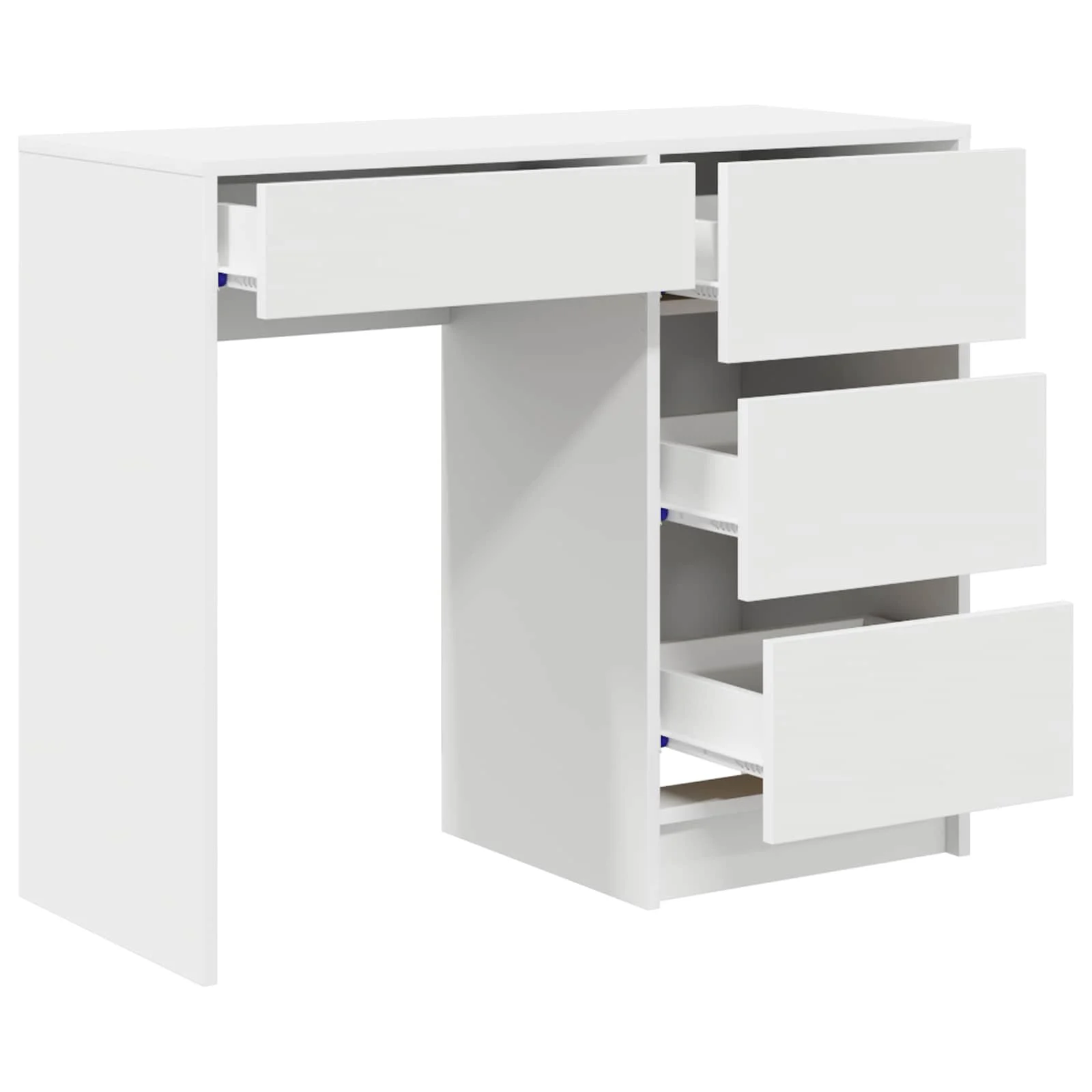 Bureau 90 x 37,5 x 75 cm blanc bois d'ingénierie – vue de dessus