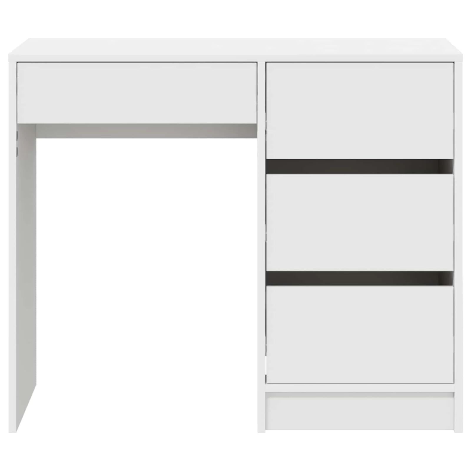 Bureau 90 x 37,5 x 75 cm blanc bois d'ingénierie – vue de dos
