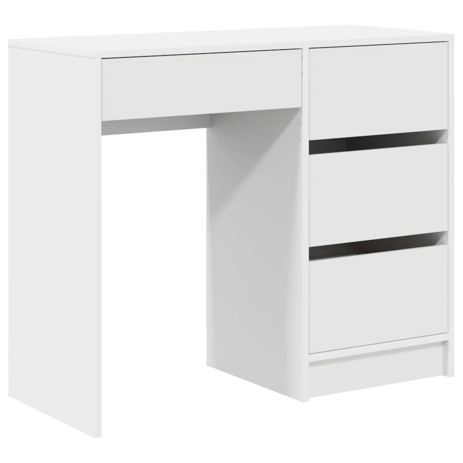 Bureau 90 x 37,5 x 75 cm blanc bois d'ingénierie – vue de côté