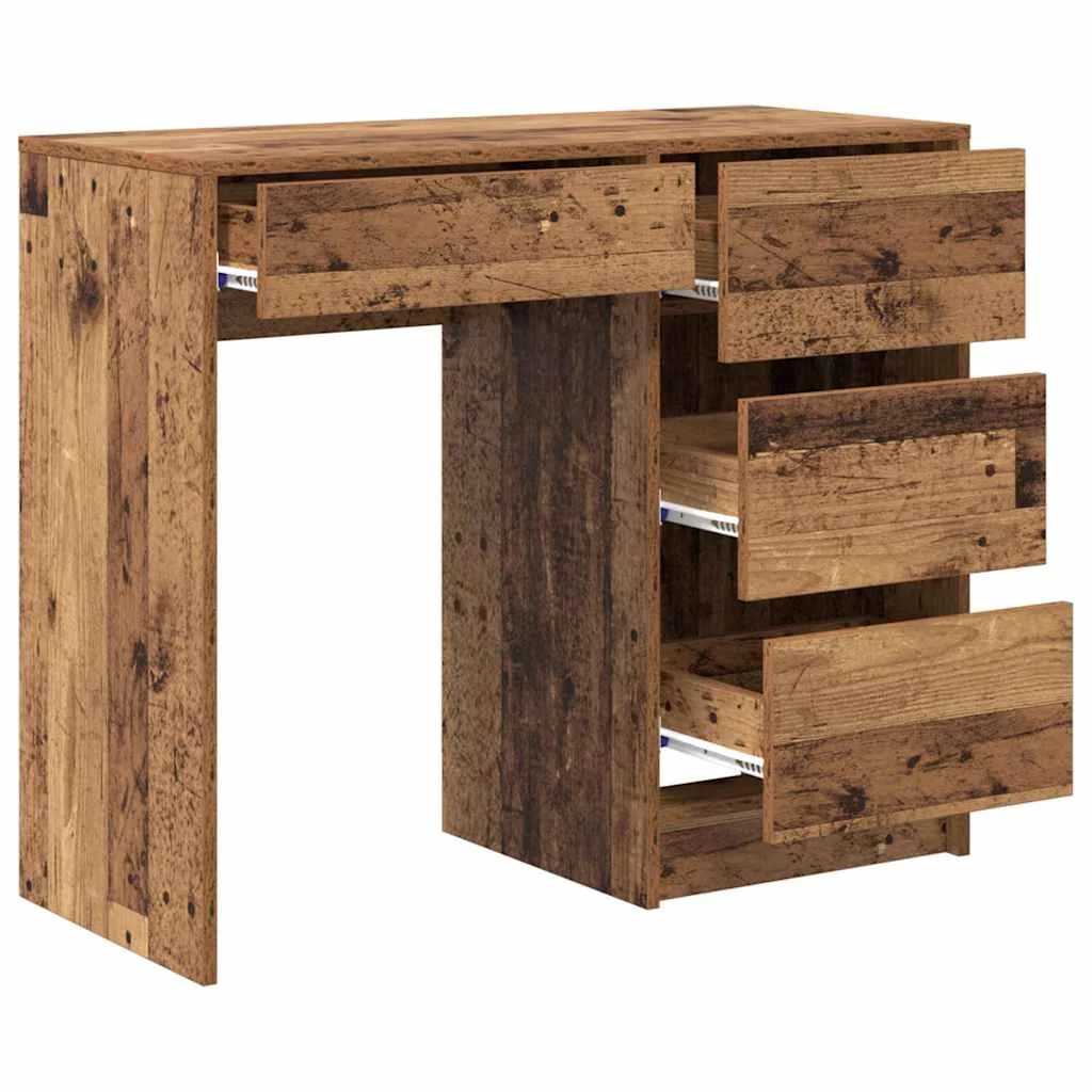 Bureau 90 x 37,5 x 75 cm bois ancien bois d'ingénierie – vue de dessus