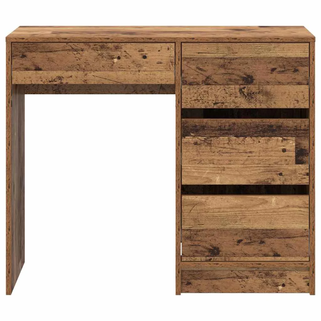 Bureau 90 x 37,5 x 75 cm bois ancien bois d'ingénierie – vue de dos