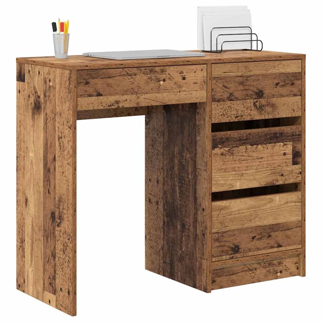 Bureau 90 x 37,5 x 75 cm bois ancien bois d'ingénierie – vue de détail