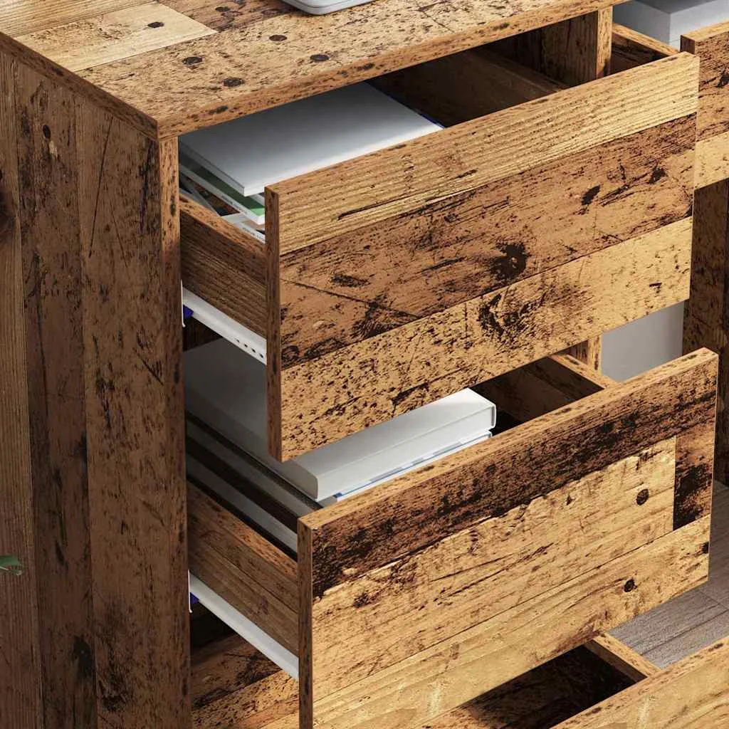 Bureau 90 x 37,5 x 75 cm bois ancien bois d'ingénierie – vue en situation