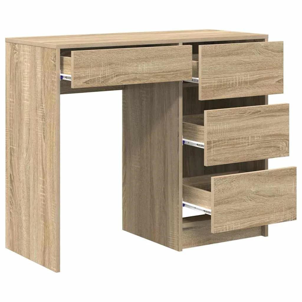 Bureau 90 x 37,5 x 75 cm chêne sonoma bois d'ingénierie – vue de dessus