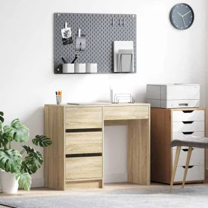 Bureau 90 x 37,5 x 75 cm chêne sonoma bois d'ingénierie – vue d’ensemble