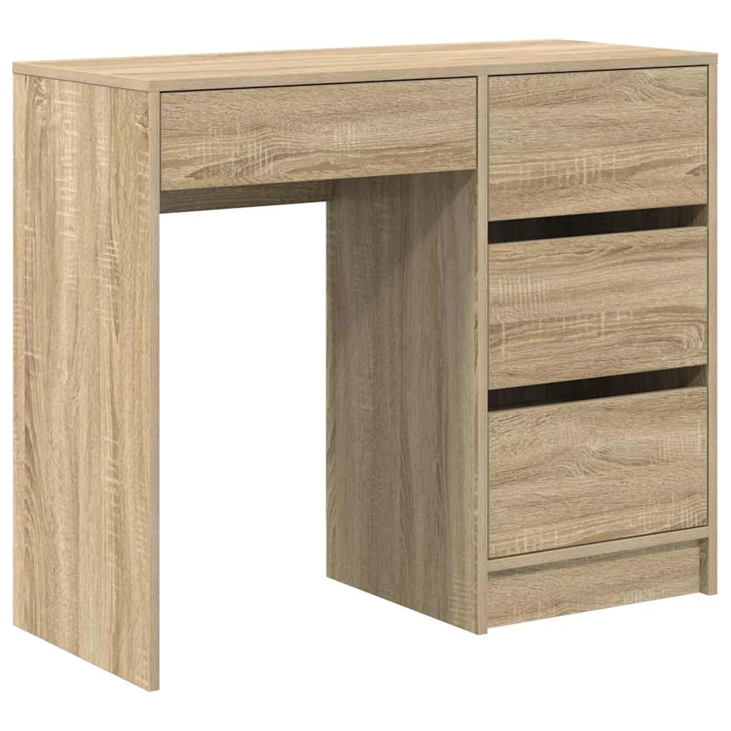 Bureau 90 x 37,5 x 75 cm chêne sonoma bois d'ingénierie – vue de côté