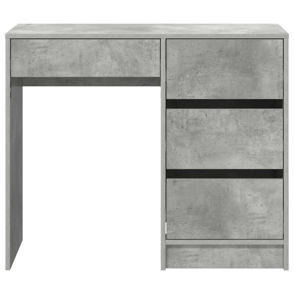 Bureau 90 x 37,5 x 75 cm gris béton bois d'ingénierie – vue de dos