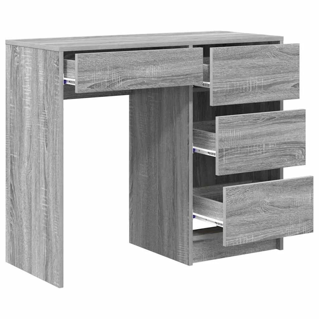 Bureau 90 x 37,5 x 75 cm sonoma gris bois d'ingénierie – vue de dessus