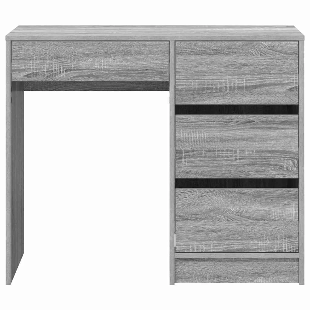 Bureau 90 x 37,5 x 75 cm sonoma gris bois d'ingénierie – vue de dos