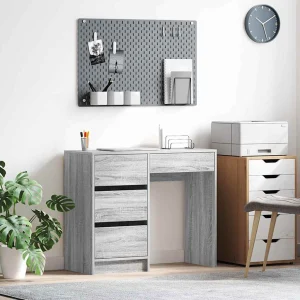 Bureau 90 x 37,5 x 75 cm sonoma gris bois d'ingénierie – vue d’ensemble