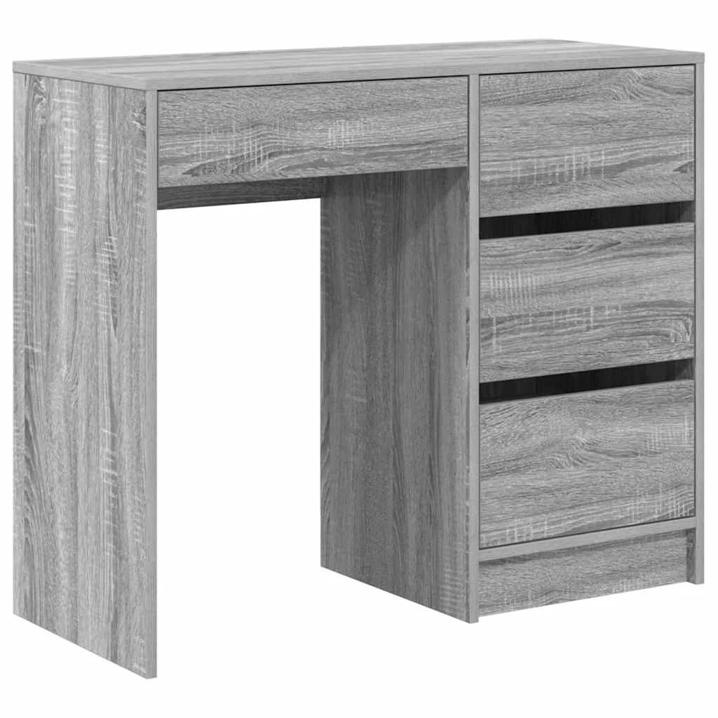 Bureau 90 x 37,5 x 75 cm sonoma gris bois d'ingénierie – vue de côté