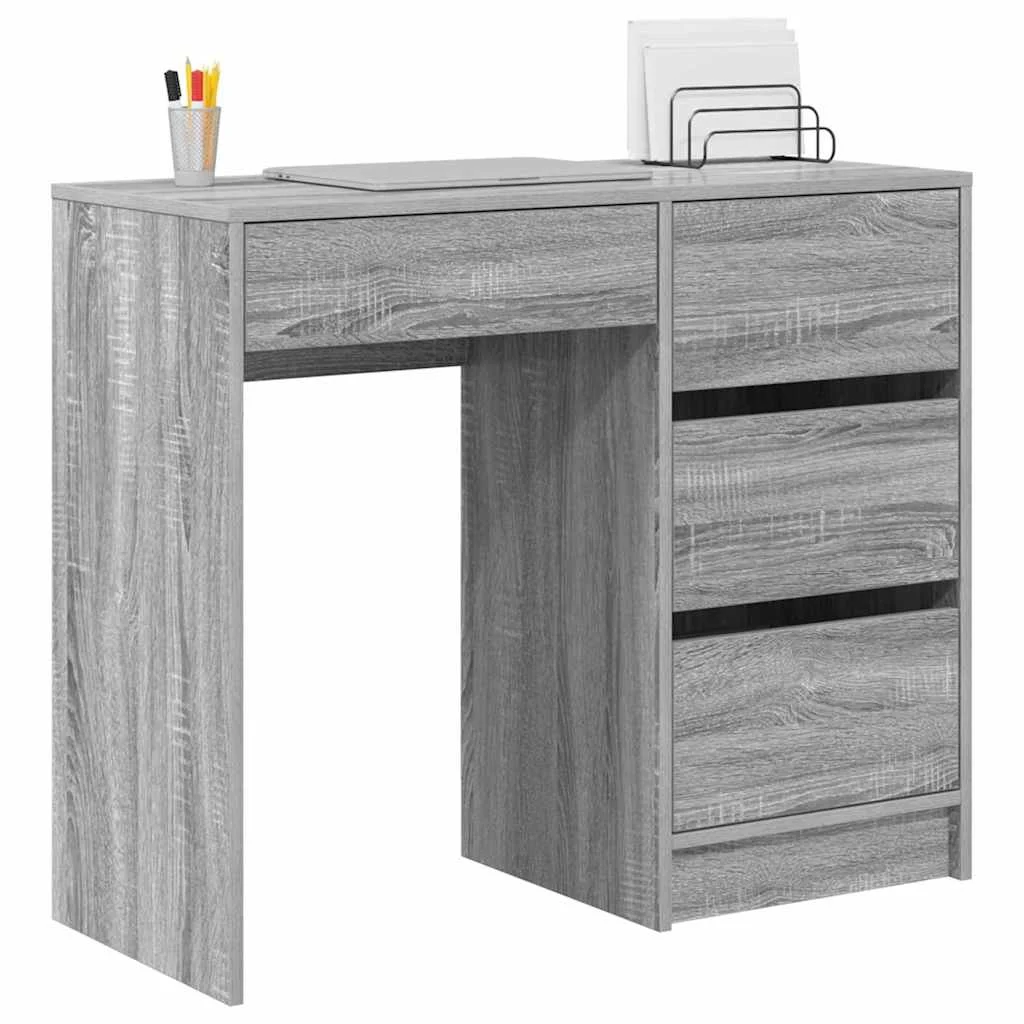 Bureau 90 x 37,5 x 75 cm sonoma gris bois d'ingénierie – vue de détail