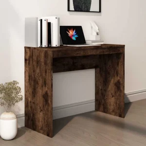 Bureau 90 x 40 x 72 cm chêne fumé bois d'ingénierie – vue d’ensemble