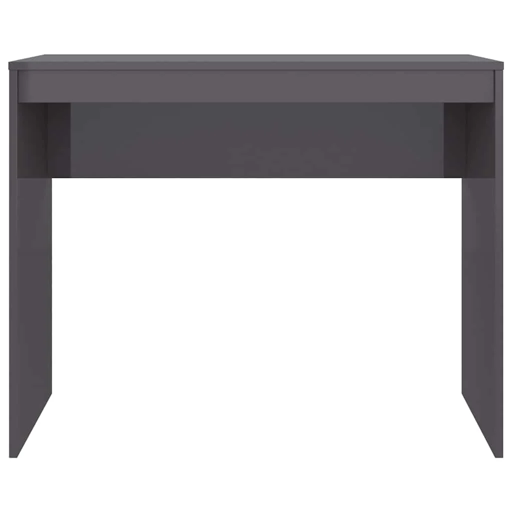 Bureau 90 x 40 x 72 cm gris brillant bois d'ingénierie – vue de détail