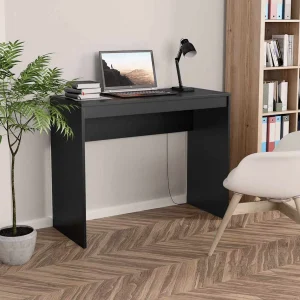 Bureau 90 x 40 x 72 cm noir bois d'ingénierie – vue d’ensemble