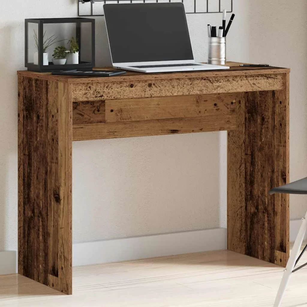 Bureau 90 x 40 x 72 cm vieux bois bois d'ingénierie – vue de détail