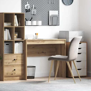 Bureau 90 x 40 x 76 cm chêne artisanal bois d'ingénierie – vue d’ensemble