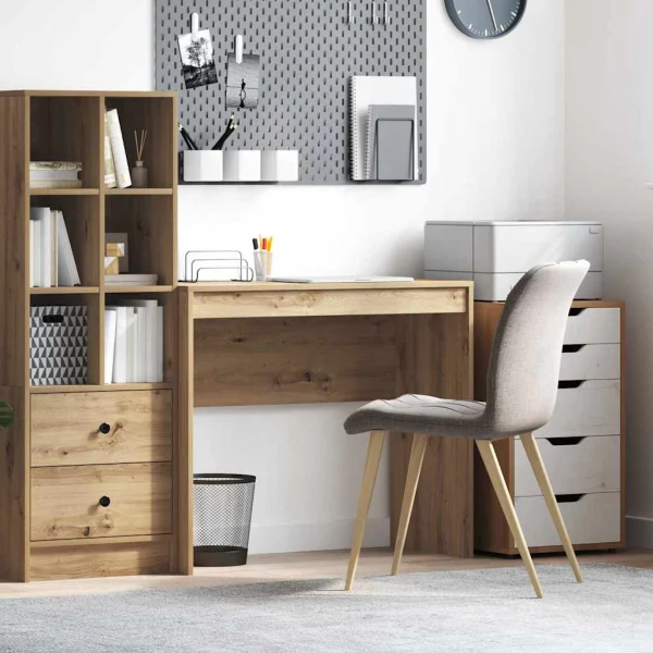 Bureau 90 x 40 x 76 cm chêne artisanal bois d'ingénierie – vue d’ensemble