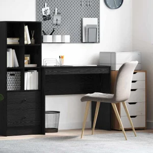 Bureau 90 x 40 x 76 cm chêne noir bois d'ingénierie – vue d’ensemble
