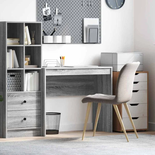 Bureau 90 x 40 x 76 cm sonoma gris bois d'ingénierie – vue d’ensemble