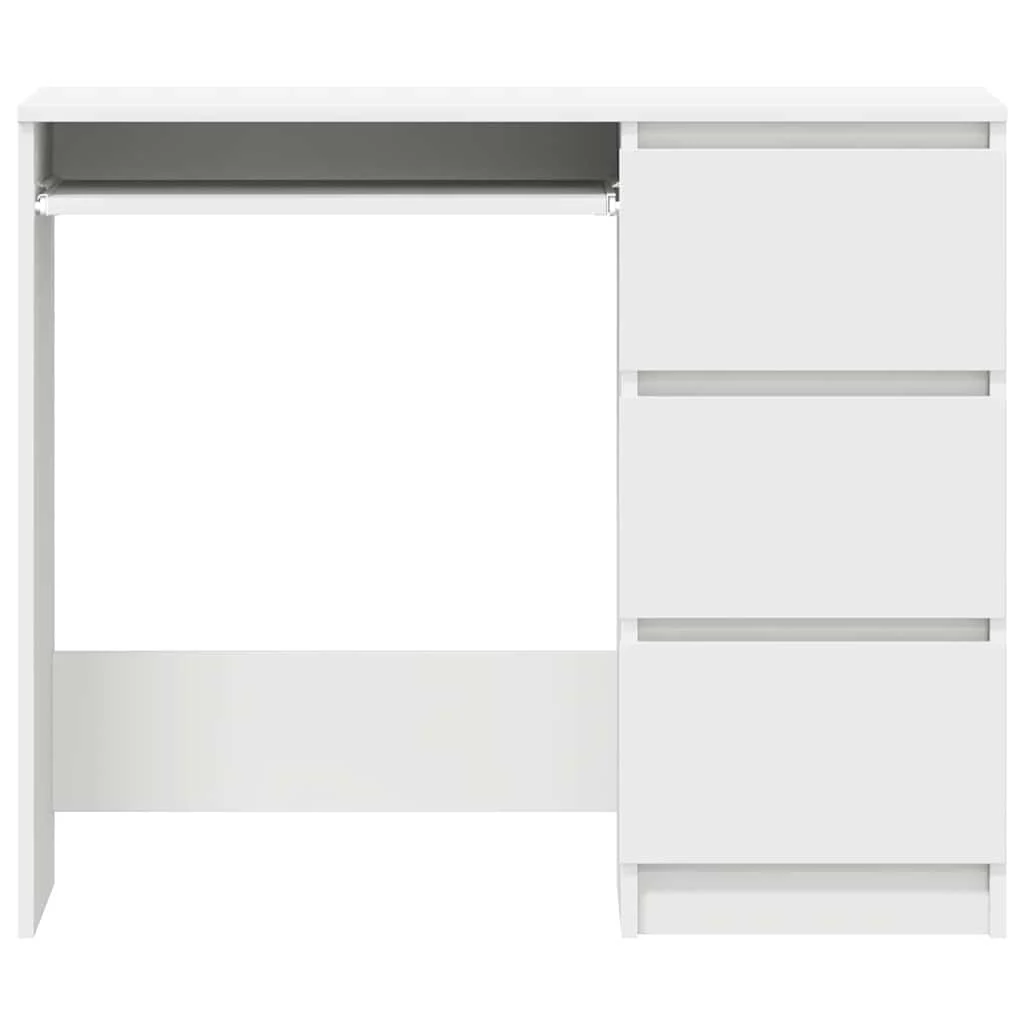 Bureau 90 x 45 x 76 cm blanc bois d'ingénierie – vue de dessus
