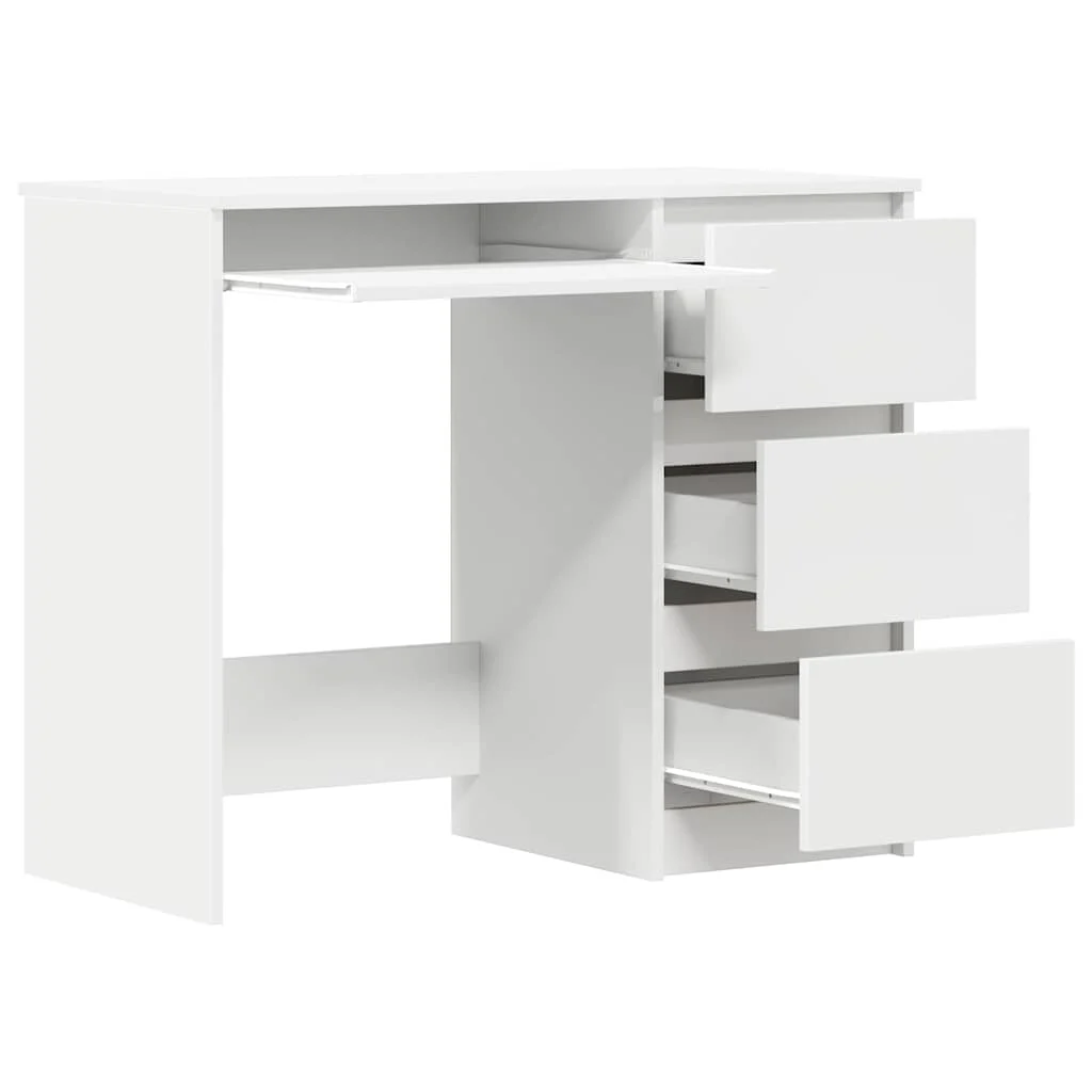 Bureau 90 x 45 x 76 cm blanc bois d'ingénierie – vue en situation