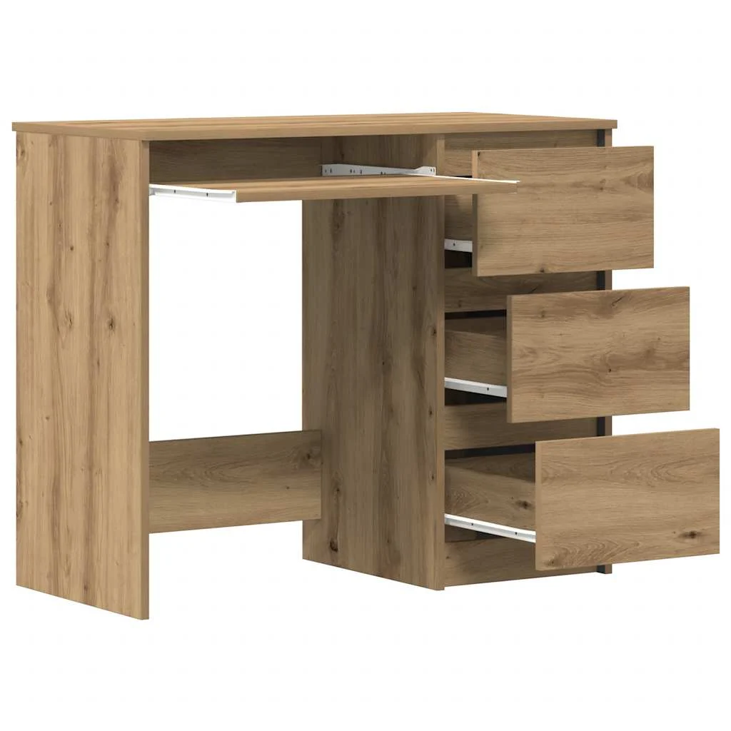 Bureau 90 x 45 x 76 cm chêne artisanal bois d'ingénierie – vue de dessus
