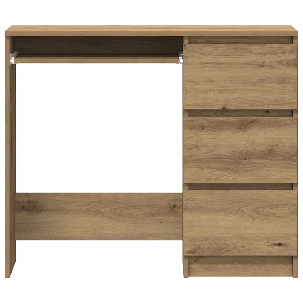 Bureau 90 x 45 x 76 cm chêne artisanal bois d'ingénierie – vue de dos