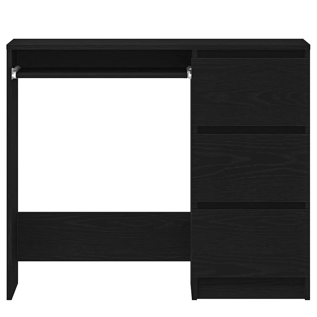 Bureau 90 x 45 x 76 cm chêne noir bois d'ingénierie – vue de dessus