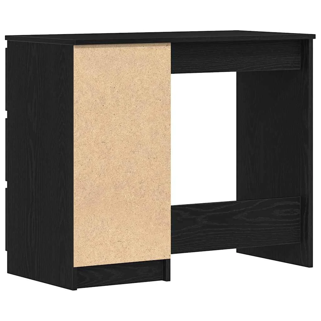Bureau 90 x 45 x 76 cm chêne noir bois d'ingénierie – vue de dos
