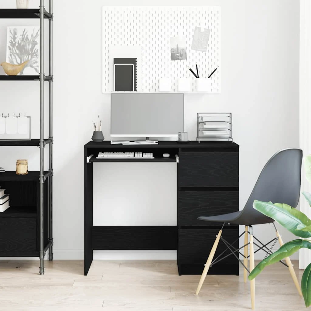 Bureau 90 x 45 x 76 cm chêne noir bois d'ingénierie – vue de détail