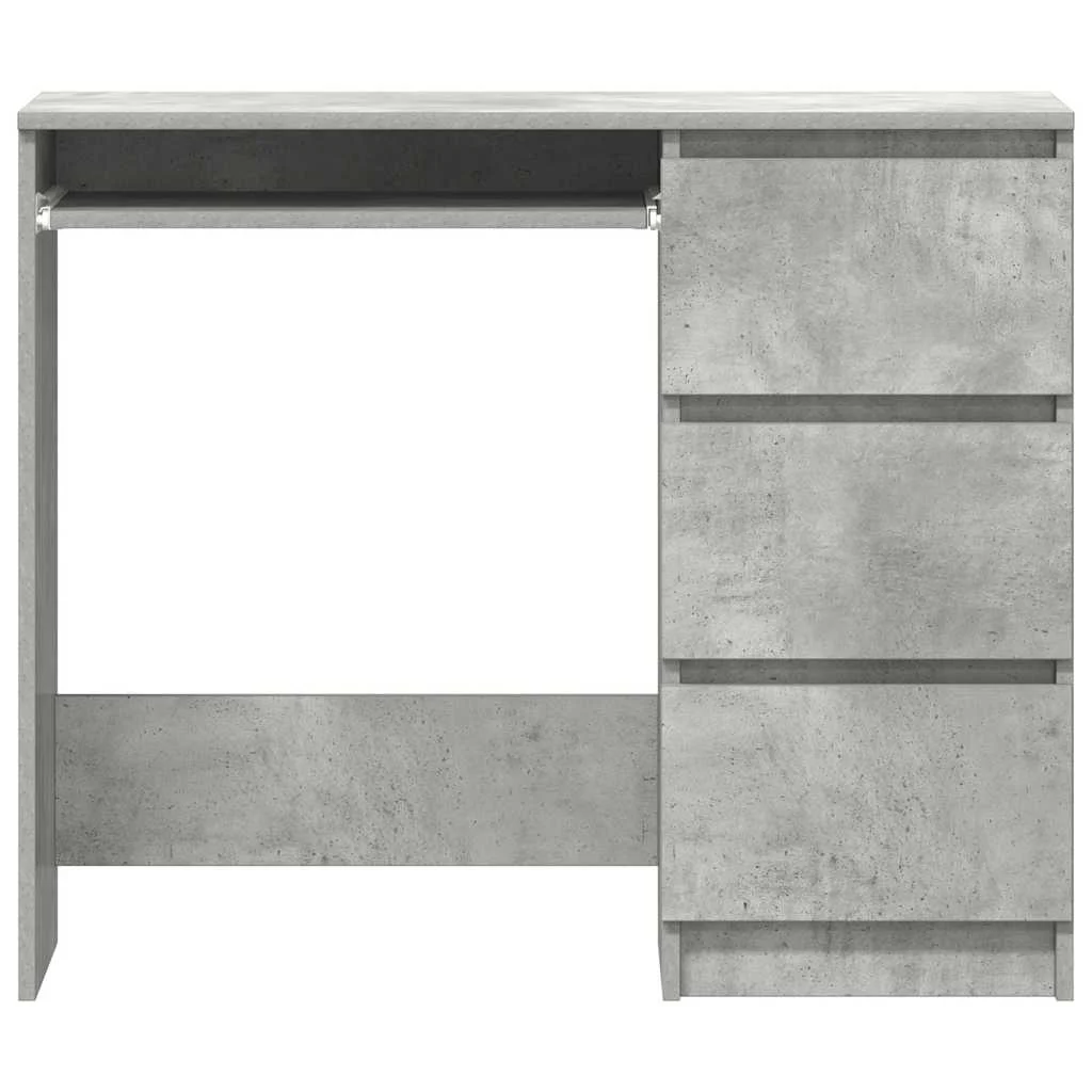 Bureau 90 x 45 x 76 cm gris béton bois d'ingénierie – vue de dos
