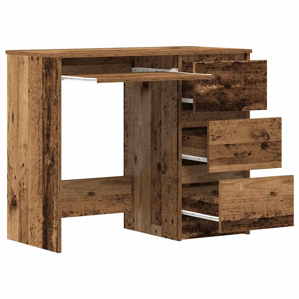 Bureau 90 x 45 x 76 cm vieux bois bois d'ingénierie – vue de dessus