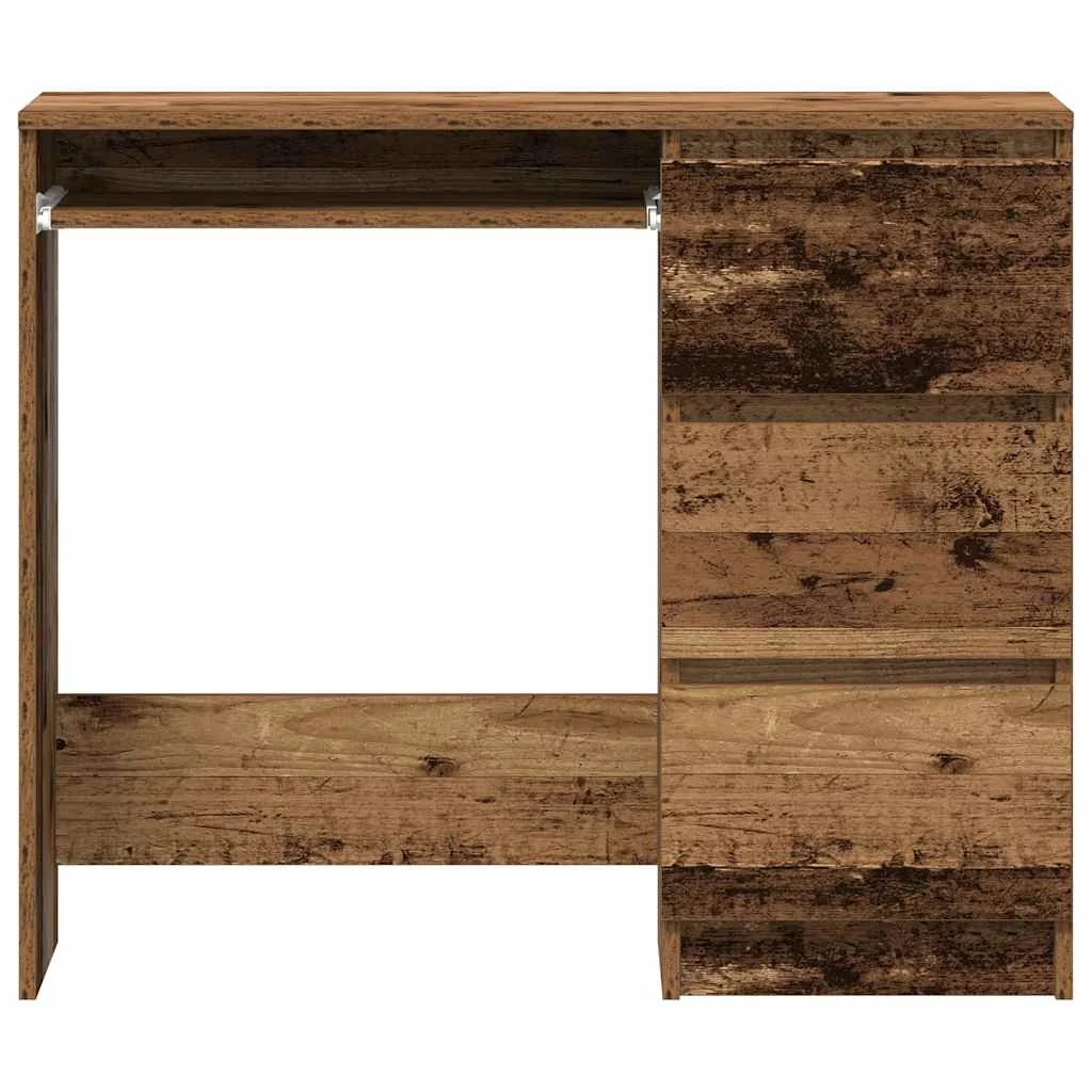 Bureau 90 x 45 x 76 cm vieux bois bois d'ingénierie – vue de dos